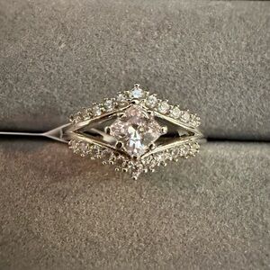 Dazzling Silver Faux Diamond Ring